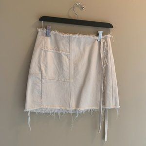 BDG Urban Outfitters Cream Tie Jean Skirt